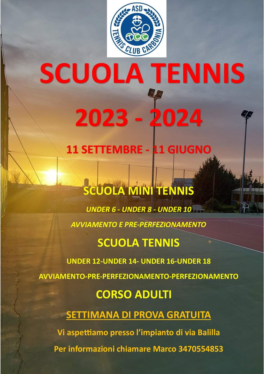 Scuola Tennis 2023 – 2024